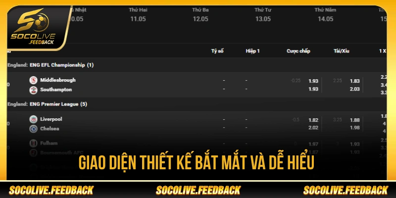 Socolive - Trực Tiếp Bóng Đá Không Giật Lag, Link Mới usdstoken.io Giao diện Socolive giúp người xem dễ tra cứu trận đấu
